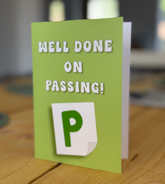 Greeting Card - "Well Done on Passing!" - Driving Test