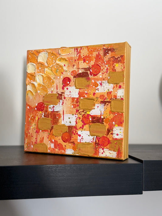 One-of-kind Orange Abstract Canvas