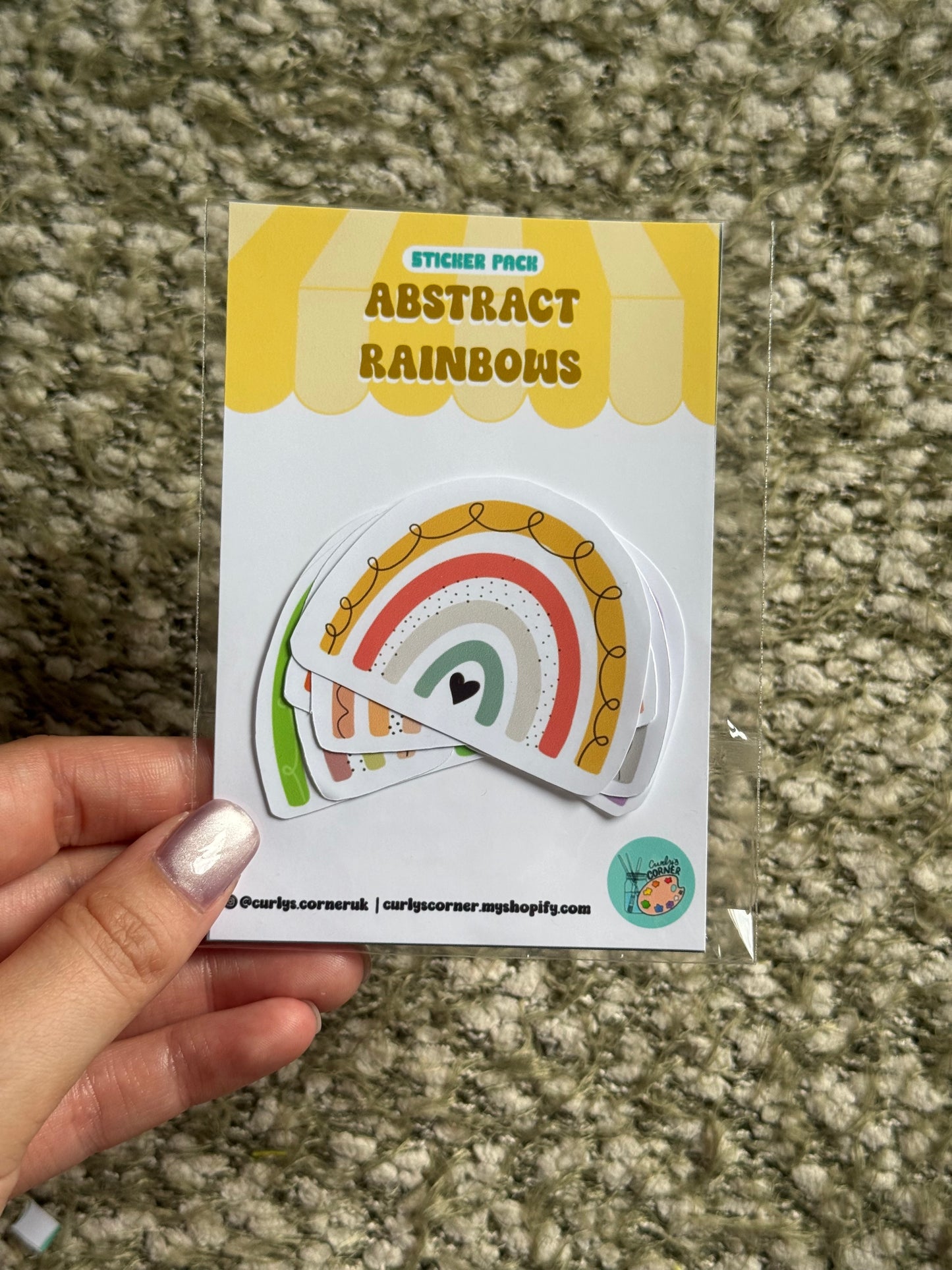 Colourful Abstract Rainbows - Sticker Pack of 8
