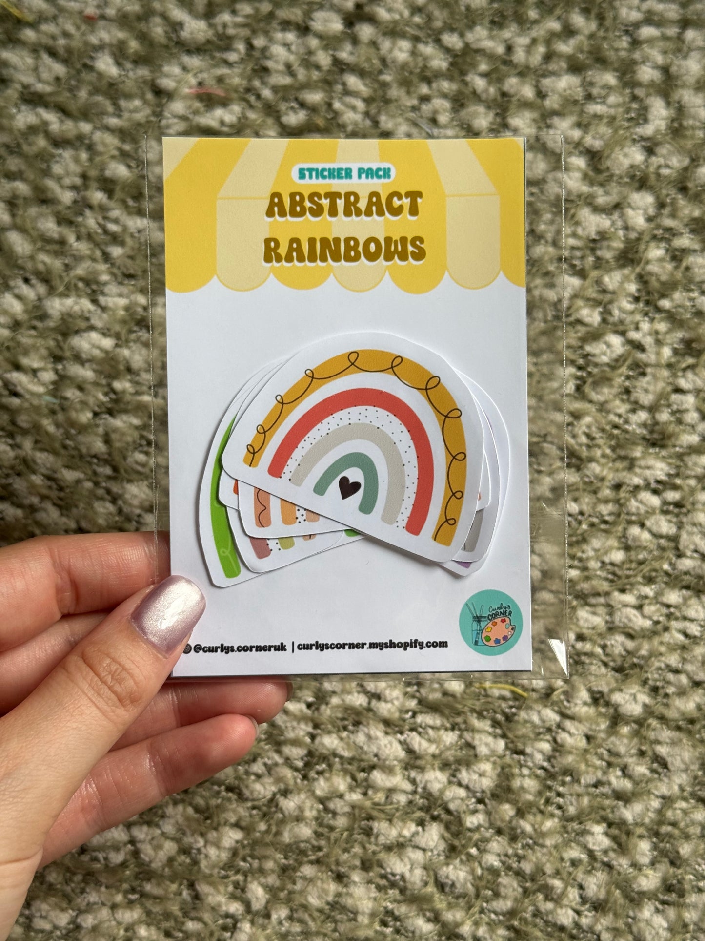 Colourful Abstract Rainbows - Sticker Pack of 8