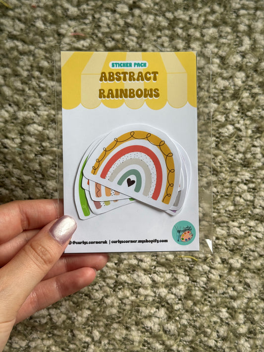Colourful Abstract Rainbows - Sticker Pack of 8