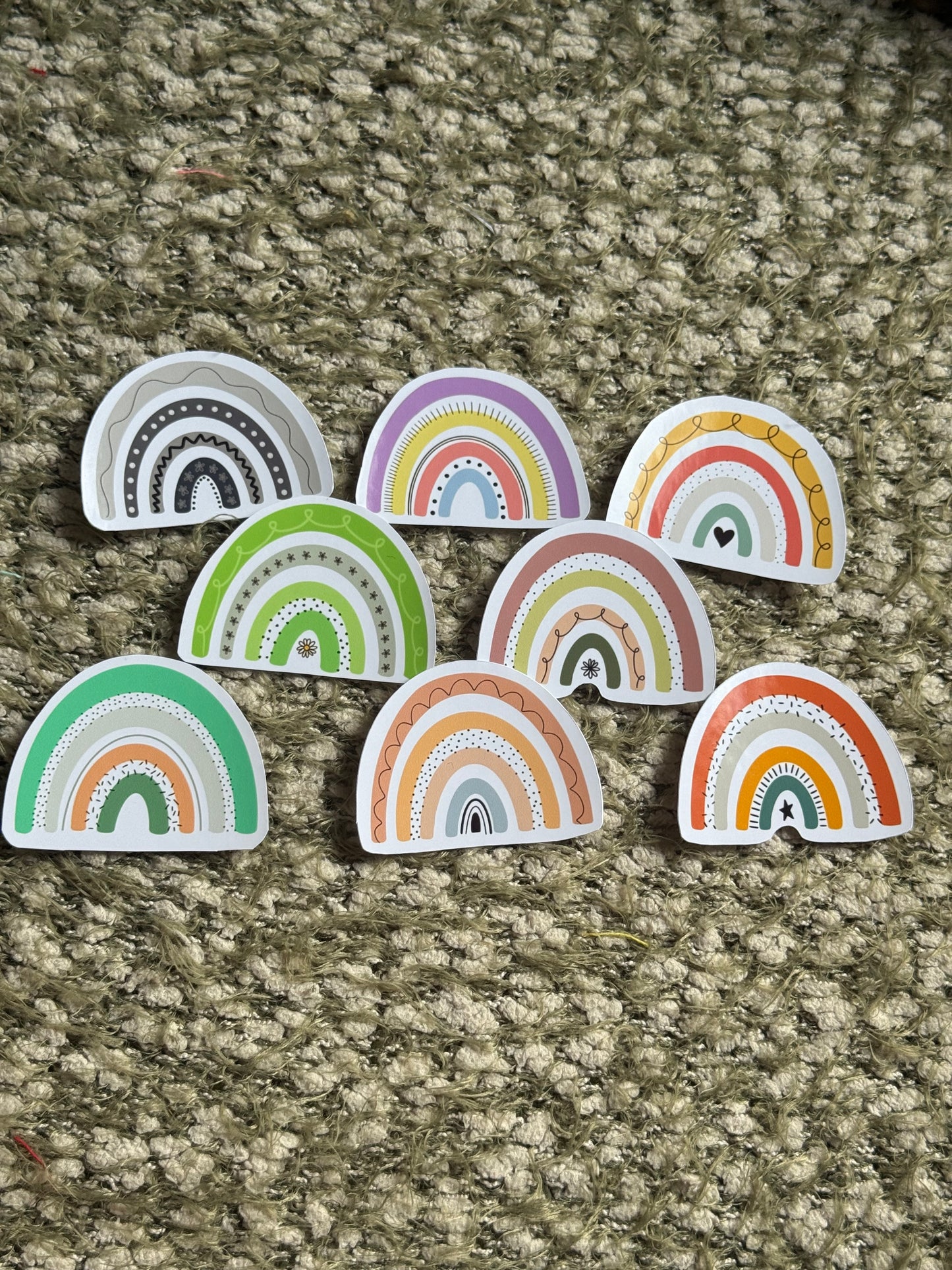 Colourful Abstract Rainbows - Sticker Pack of 8