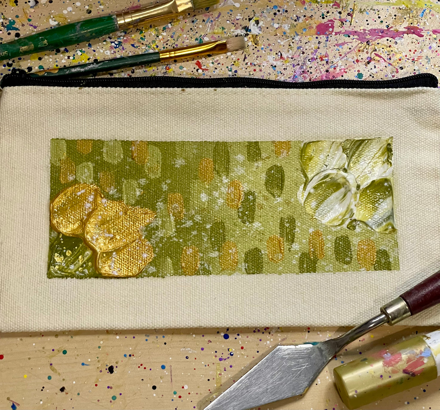 Hand Painted Pencil Case, Cosmetics Bag, Travel Pouch