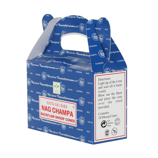 24 Pack of Satya Nag Champa Backflow Dhoop Cones